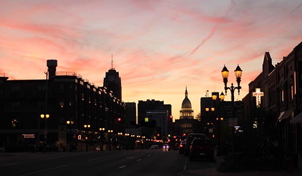 Michigan Ave at sunset (2012)