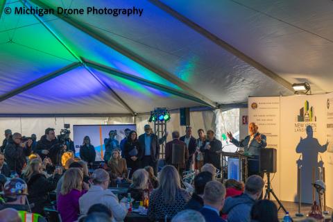 Scenes from the New Vision Lansing groundbreaking ceremony in downtown Lansing