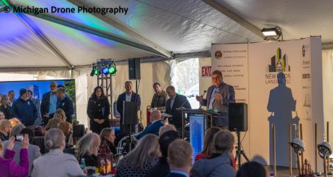 Scenes from the New Vision Lansing groundbreaking ceremony in downtown Lansing