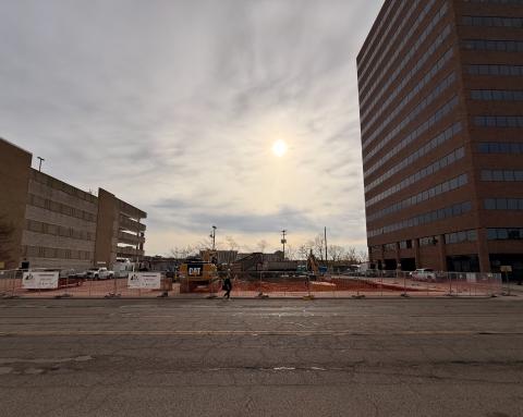 Street view of soon to be Tower on Grand