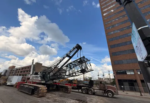 New Vision Lansing Crane  being assembled