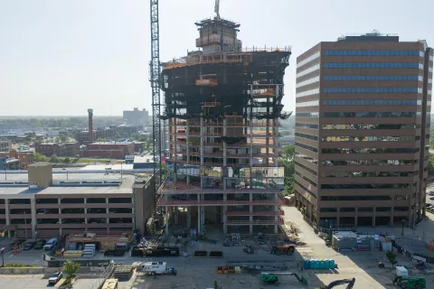 Construction of the Tower on Grand building part of New Vision Lansing
